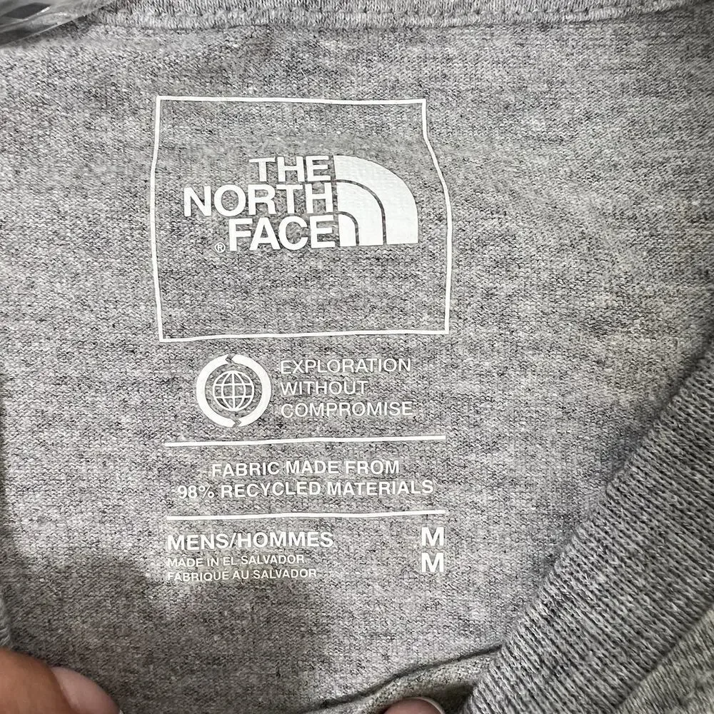 The North Face T Shirt Men Medium Gray Coordinates Never Stop Exploring EUC